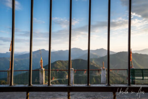 Landscape: The Himalaya through a grill, Kunjapuri Temple, Uttarakhand, India