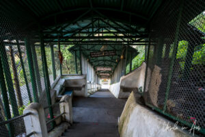 Concrete stairs down from Kunjapuri Temple, Uttarakhand, India