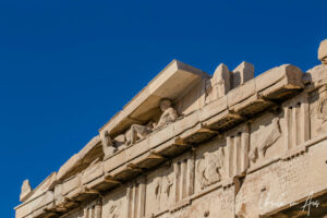 Parthenon roof frieze, the Acropolis, Athens, Greece.