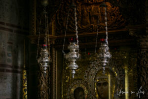 Hanging incense burners, Varlaam Monastery, Meteora, Greece