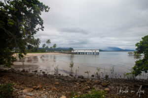 Port Douglas Wharf and Storage Shed viewed from town, Queensland Australia