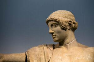 The head of the statue Apollo, Museum of Olympia, Greece