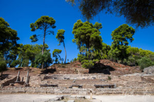 Landscape inside the Sanctuary of Olympia, Greece.