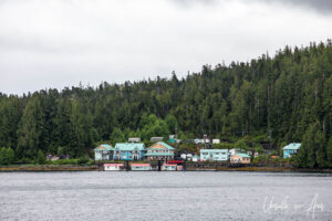 Wooden houses of Bella Bella, Inside Passage, Canada.