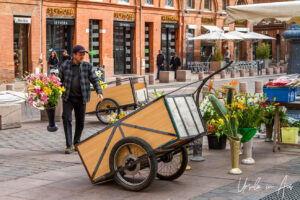 Portable Florist in the square, Toulouse, France