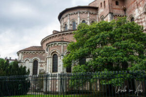 View outside the Basilique Saint-Sernin de Toulouse, France