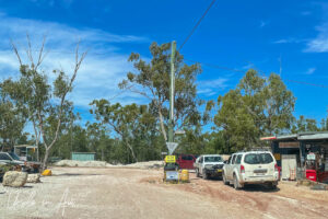 Speed Camera sign, turnoff to the Sheepyards, Glengarry, NSW Australia