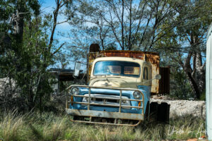 Yellow cabbed tip truck, Glengarry, NSW Australia