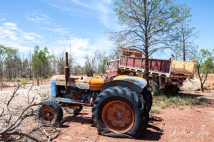 Colourful tractor and tip truck, Grawin, NSW Australia