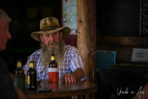 Portrait: Old man in a country hat, the Club in the Scrub, Grawin, NSW Australia