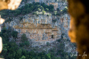 View of a rock face from the Filosofou Monastery, Dimitsana Greece