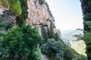 Prodromou Monastery viewed from the gorge below, Stemnitsa, Greece
