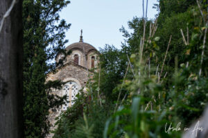 Dome of the Prodromos Monastery from below, Stemnitsa, Greece