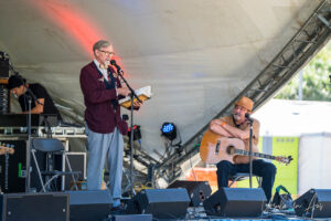Peter Paul Van Camp reading on the Grierson Stage, Vancouver Island Musicfest, Comox BC Canada.