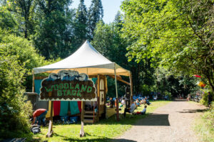The Woodland Stage from the rear, Vancouver Island Musicfest, Comox BC Canada.