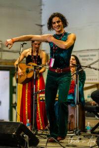 Damián Gallardo dancing in The Barn, Vancouver Island Musicfest, Comox BC Canada.
