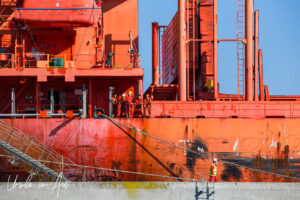 Workers on an orange ship, Eden Harbour, NSW Australia