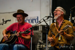 Gordie Tentrees and Jaxon Haldane performing in The Barn, Vancouver Island Musicfest, Comox Canada