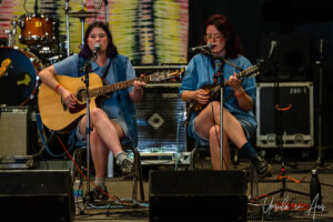 Moira & Claire on stage at The Barn, Vancouver Island Musicfest, Comox Canada