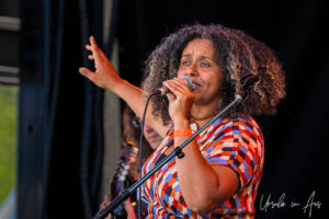 Portrait: Flavia Nascimento singing, Vancouver Island Musicfest, Comox Canada