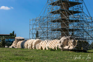 Fallen corinthian column in circular sections, Temple of Olympian Zeus, Athens, Greece