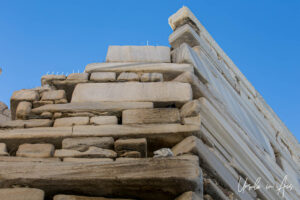 Corner detail of the rectangular tower, Frankish Castle, Parikia, Paros Greece.