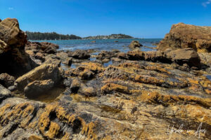 Rock formation at the south end of Cocora Beach, Eden Australia