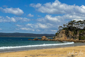 Rock formation at the south end of Bungo Beach, Eden Australia