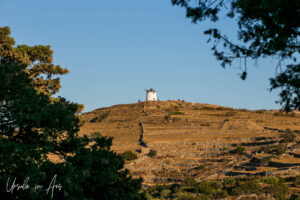 A windmill high on a hill, Lefkes Paros Greece.
