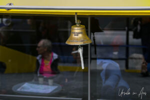 Ship's bell, the Inside Passage catamaran, Khutzeymateen Chanel, BC Canada