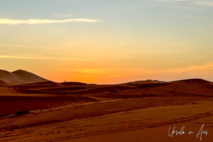 A Sahara sunset, Erg Chebb, Morocco.