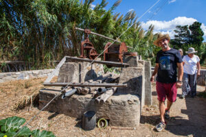 Farmer and a rusty pump, Galini Village, Naxos Greece