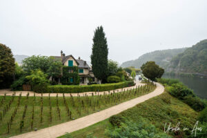 View of the Cahors riverfront, Pont Valentré, Cahors France