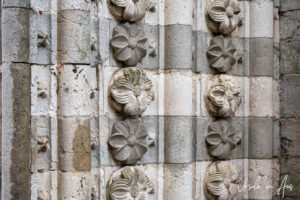 Stone flowers, north porch, Cathédrale Saint Étienne de Cahors, France.