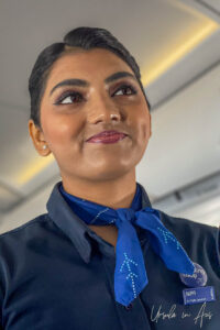 Environmental portrait: female flight attendant, IndiGo Airlines, India