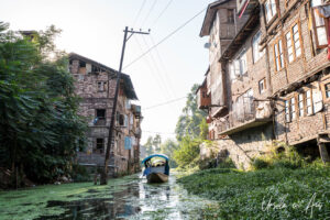 Shikara on the waterways, Dal Lake, Jammu and Kashmir, India