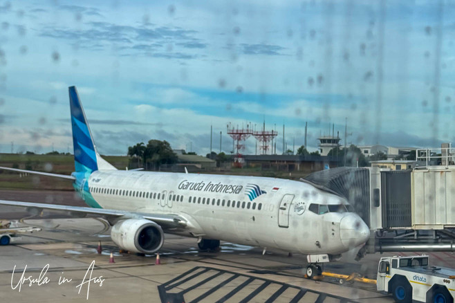 Garuda Boeing 737-800 at the Darwin airport departures, Northern Territory, Australia.