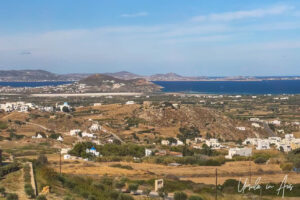 View over the west coast of Naxos from a mountain bus, Greece