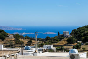 The view back over the Aegean Sea, Apeiranthos, Naxos, Greece