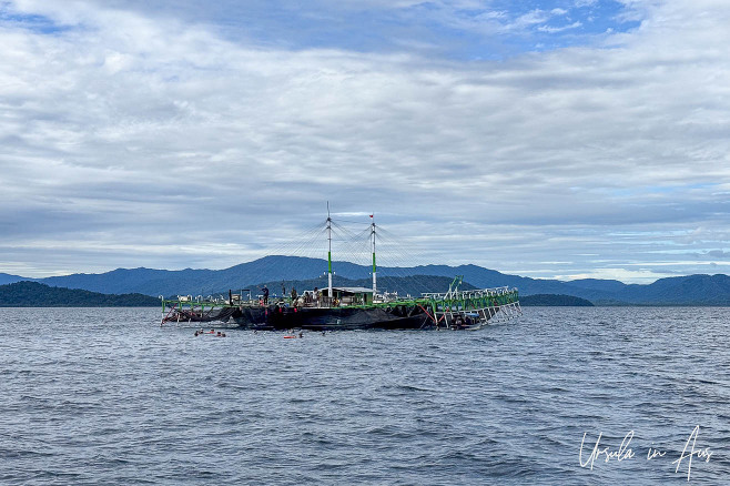 Floating fishing platform, Kwatisore Bay, Papua Indonesia