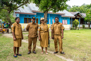 Papuan officials in uniform, Kwatisore, Papua Indonesia