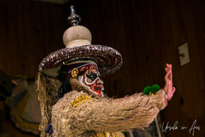 Hanuman on stage, Kerala Kathakali Centre, Fort Kochi, India