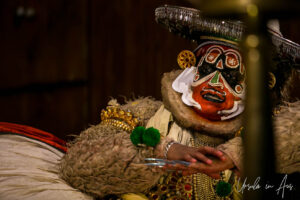 Hanuman on stage, Kerala Kathakali Centre, Fort Kochi, India