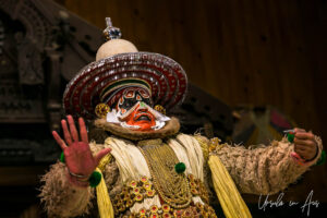Hanuman on stage, Kerala Kathakali Centre, Fort Kochi, India