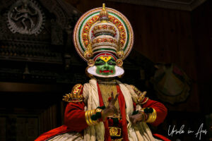 Bhima on stage, Kerala Kathakali Centre, Fort Kochi, India