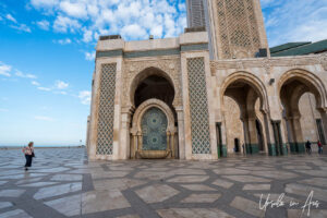 Decorated fountain, Mosque of Hassan II, Casablanca Morocco