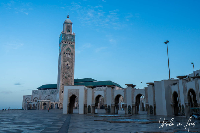 Pre-dawn view of Mosque of Hassan II, Casablanca Morocco