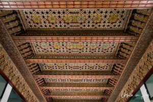 Decorated painted ceiling, Mosque of Hassan II, Casablanca Morocco