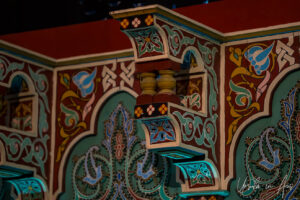 Carved and painted decorated cornice, Mosque of Hassan II, Casablanca Morocco