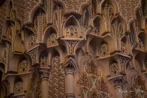 Carved ceiling details in the Main Hall, Mosque of Hassan II, Casablanca Morocco
